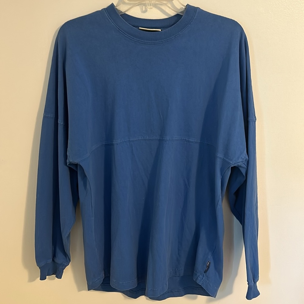 Spirit Jersey Maine Girl dropped shoulder long sleeve Blue Jersey Sweater size S - Picture 8 of 11